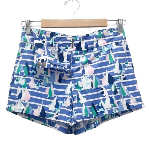 Vineyard Vines Tencel Foley Short Marlin Blue Harbor Sailing Scene Size 00 | XXS - Picture 3 of 10